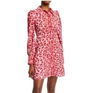 61. Kate Spade Red and Pink Leopard Print Dress